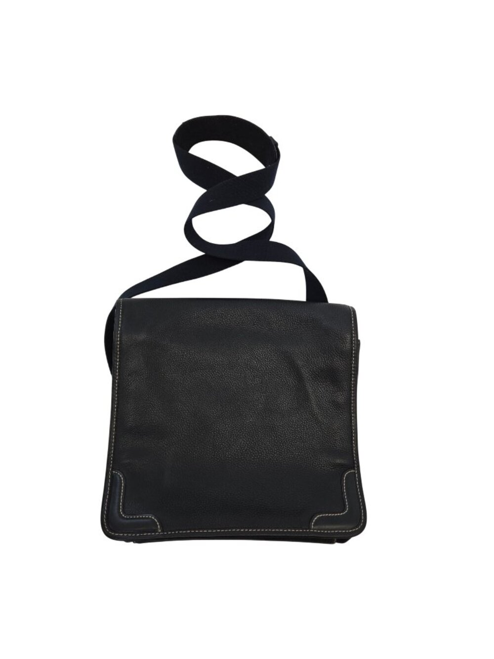 Brooks Brothers Pebble Leather Laptop Messenger Bag